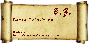 Becze Zoltána névjegykártya